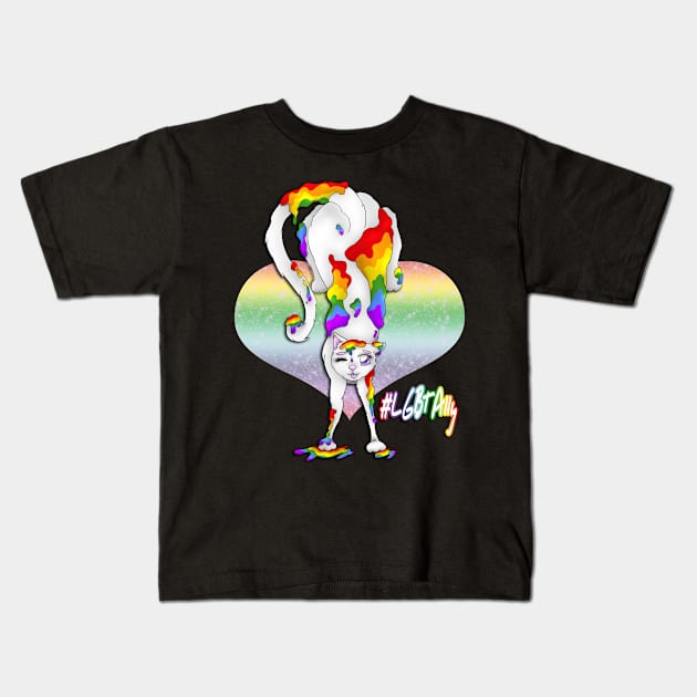 #LGBTAlly Kids T-Shirt by michichan